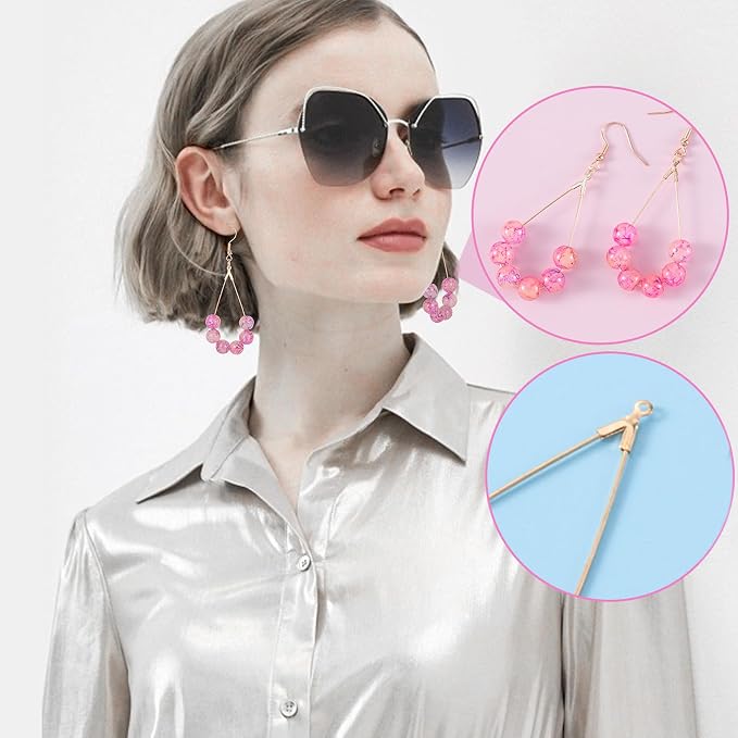 Pndeyo 700pcs Hypoallergenic Hoop Earrings Making Kit, Mix Size Earring Beading - Image 5