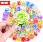 50Pcs Clear Crystal Rose Aesthetic Stickers - Image 3