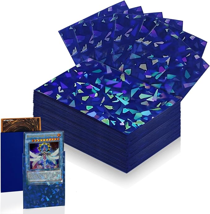 100 Count Blue Card Sleeves for Trading Cards, Perfect Fit Shiny MTG Card by Unknown
