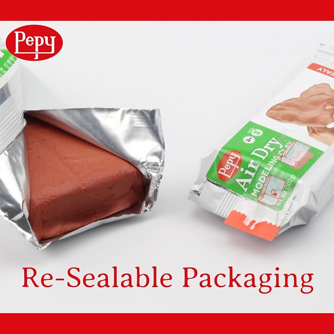 Pepy Premium European Air Dry Modeling Clay Multicolor 3 Pack 2.2 lb Bars - Image 4