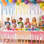 8 PCS Art Themed Party Table Skirt Back to School Felt Table Skirts Pastel Felt - Image 5