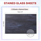 PATIKIL 4 x 6 Inch Stained Glass Sheets, 2 Sheets Mosaic Glass Variety Pack - Image 2