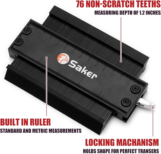 Saker Contour Gauge Profile Tool- Adjustable Lock-Precisely Copy Irregular - Image 4