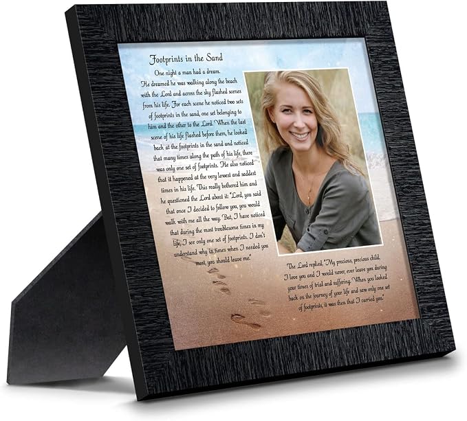 Footprints in the Sand Inspirational Wall Art, Beach Decor, Christian Gifts by CROSSROADSHOMEDECOR