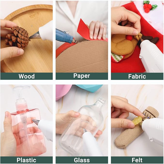 Glitter Silver Hot Melt Glue Stick, Manarty 24 PCS 0.43 Dia x 8" Long Fbric - Image 6