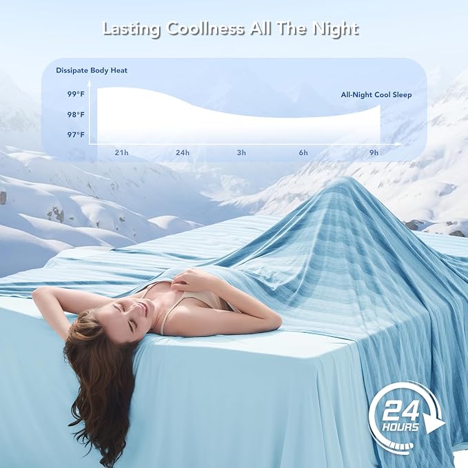 GOHERO Cooling Blanket Throw- 50"x60" Summer Cooling Throw Blanket - Image 3