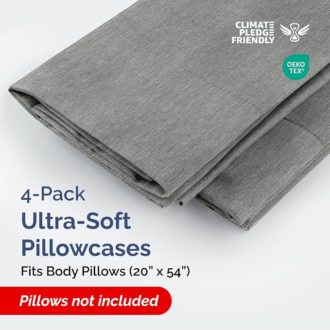 Body Pillowcases Set of 4-20x54 Long Body Pillow Case - Image 2