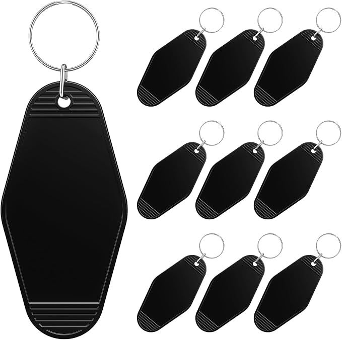Uniclife 10 Pcs Blank Hotel Keychain Tags, Vintage Motel Keychain by UnicLife