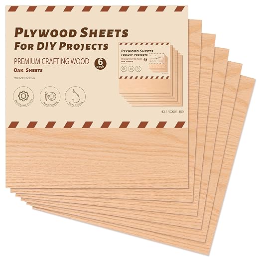 Rowood Oak Plywood Sheets for Laser Cutting, 6 Pack 3mm Thin Unfinished Wood - Image 8