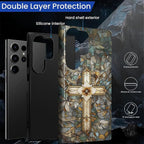 for Samsung Galaxy S24 Ultra Case, Christian Cross Stained Glass Pattern Glossy - Image 4