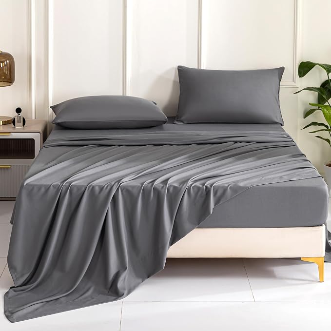 Lavisun Queen Flat Sheets 2 Pack, Hotel Quality Flat Bed Sheets, Brushed - Image 2