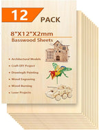 12 Pack Basswood Sheets for Crafts- Thin Plywood Sheets by twinsfox