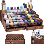 OPHIR Wooden Paint Holder Rack, 50 Holes Dia.1.42 Inches, Painting Brush Holder by OPHIR