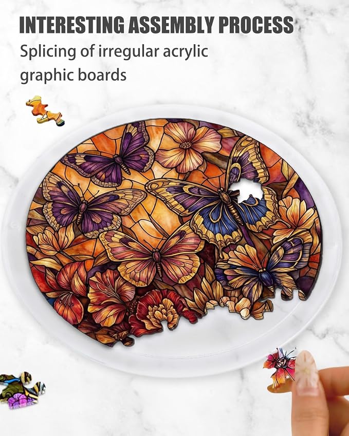 Acrylic Puzzle Suncatcher, Stained Glass Style Art DIY Puzzle - Image 4