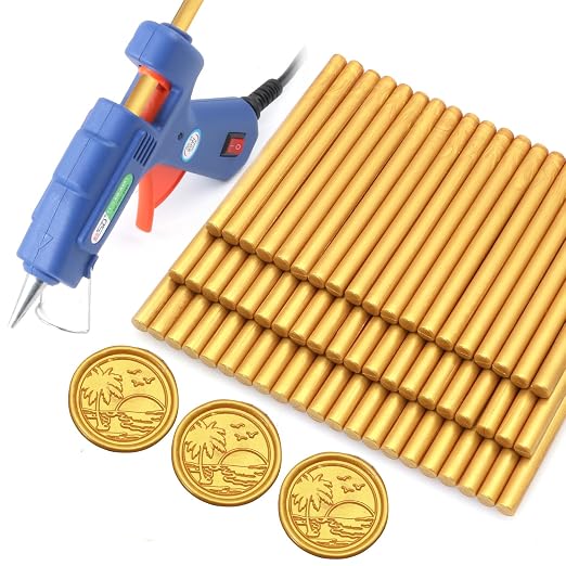 Wax Seal Kits, HOSEALING Glue Gun and Wax Seal Sticks Set by HOSEALING