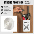 VERSAF Double Sided Tape Heavy Duty 1/2 in x 10 ft, Removable Nano Tape | Clear - Image 2