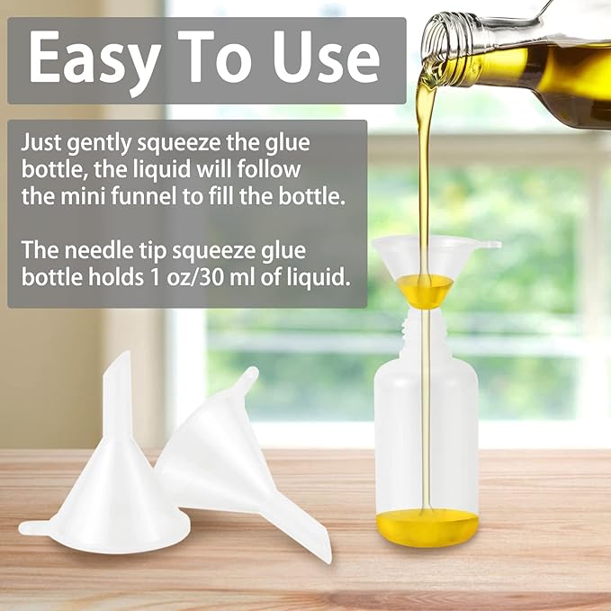 18PCS Precision Needle Tip Glue Applicator Bottles, 6 Color 30ML/1 OZ Fine - Image 3