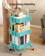 Pipishell 3 Tier Rolling Cart, Metal Utility Cart - Image 4