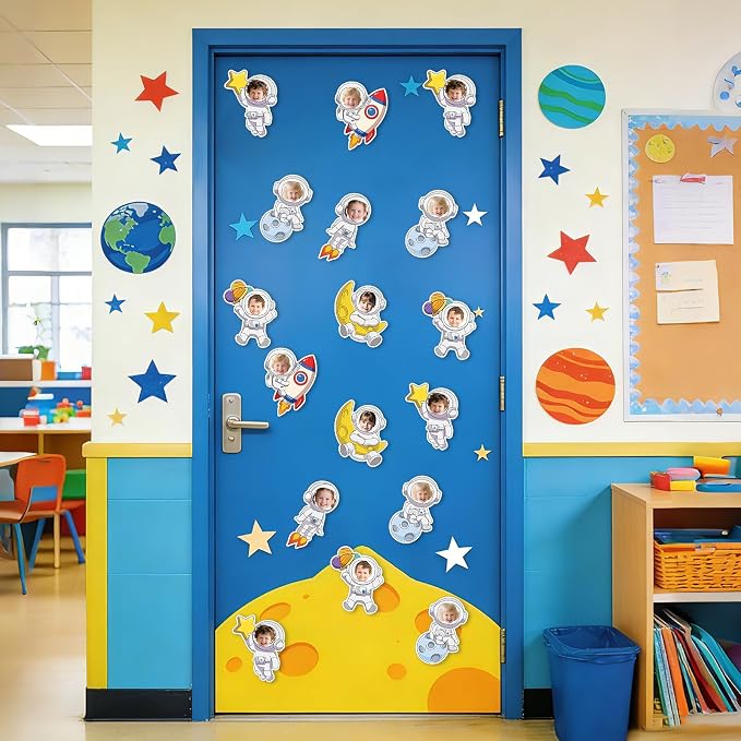 54Pcs Astronaut Cutouts Bulletin Boards Decorations, DIY Space Cutouts Planet - Image 5