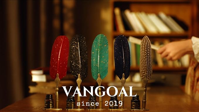 VANGOAL Vintage Feather Pen and Ink Set, Classic Series Pheasant Quill Pen - Image 5