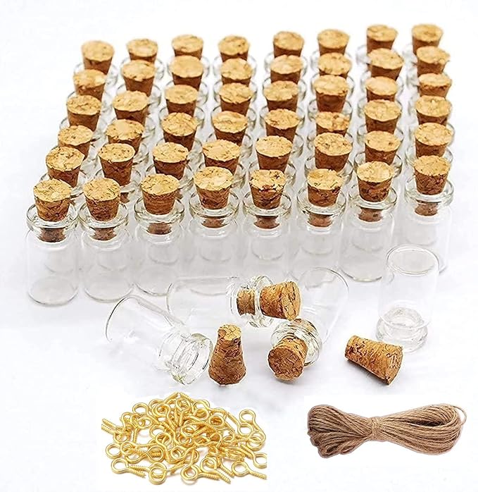 60 Pcs 0.5ml Mini Small Glass Bottles by Minsily