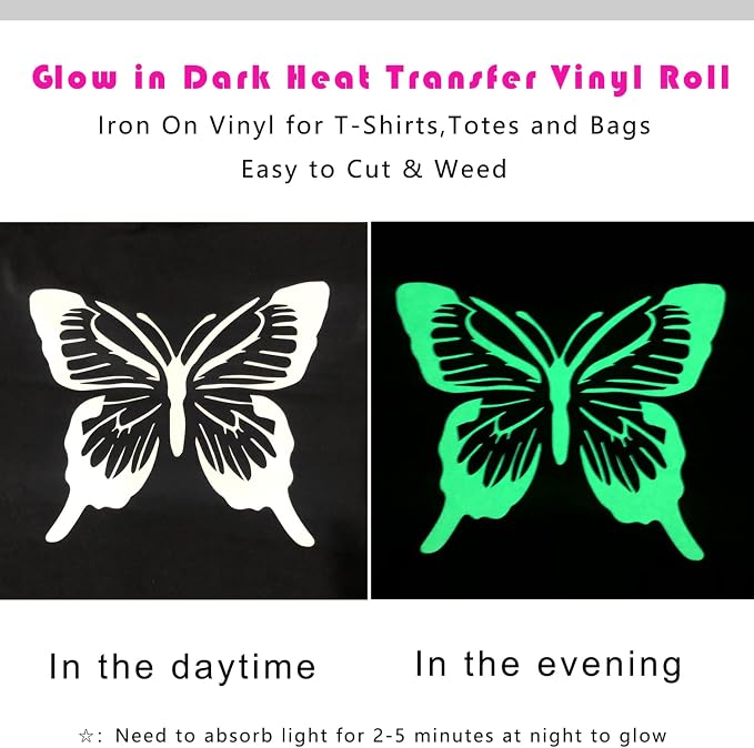 Glow in The Dark Heat Transfer Vinyl Rolls Luminous Green Iron on Vinyl 12Inch - Image 4