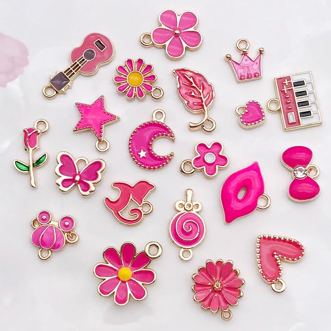 WOCRAFT 40pcs 20 pairs Assorted Enamel Bracelet Charms - Image 2