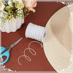 OLYCRAFT 50 Yards/45.7m White Wire Cotton Covered Cloth Covered Stem Floral Wire - Image 5