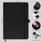 RETTACY Lined Journal Notebook, 192 Numbered Pages, A5 Size | Leather Hardcover - Image 2