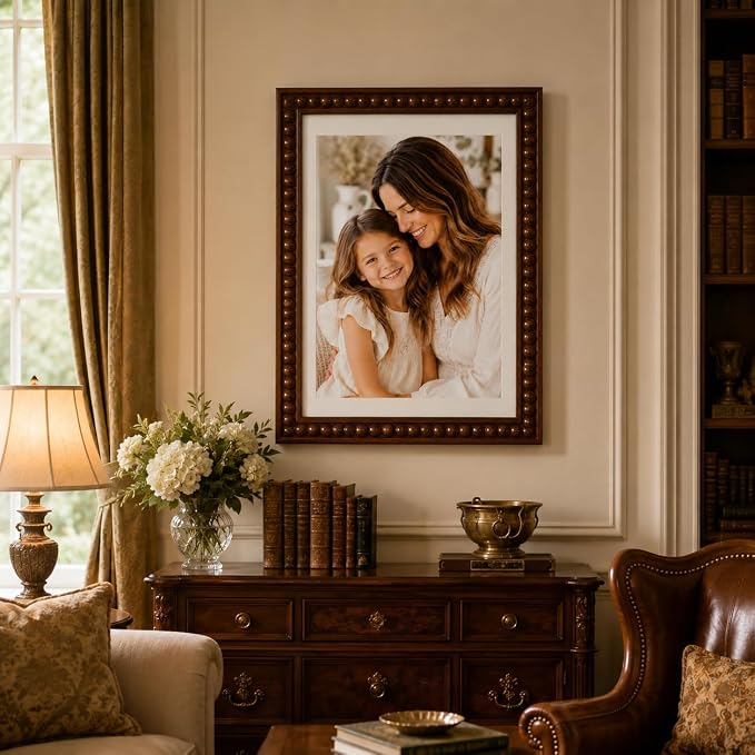 Solid Wood 12x16 Picture Frame Beaded Frame - Image 2