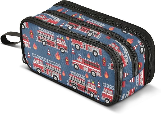 Fire Trucks Pencil Case Box Boys Girls Large Pencil Pouch by BOENLE-WELCOMEYOURCOMING