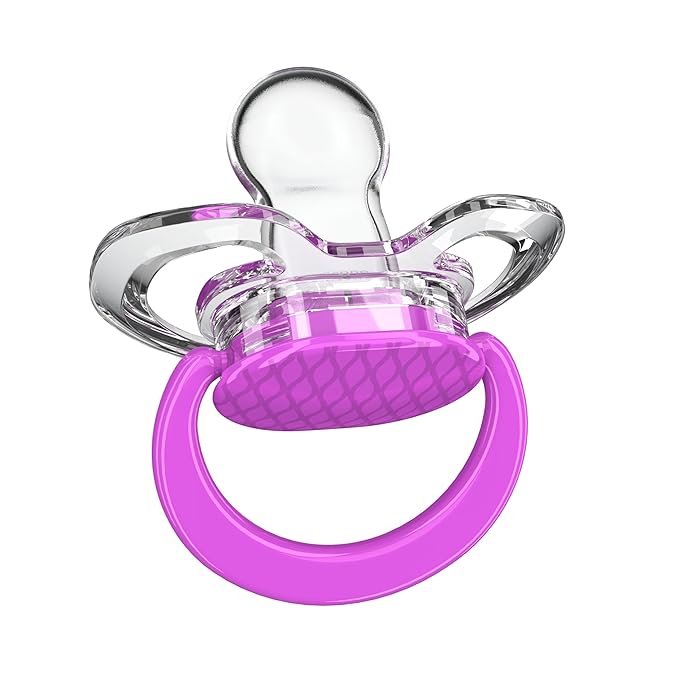 Smilo Baby Pacifier with Orthodontic Design for Healthy Dental Development - Stage 1 for Babies 0-3 Months - Pack of 3X 100% Silicone Newborn Pacifiers BPA Free - Plum Purple