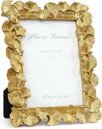 Cuspin 5x7 Picture Frame Gold Picture Frames, Ornate Vintage Ginkgo Leaf by Cuspin
