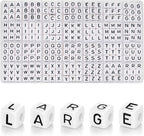 DoDoBeads 252 Pcs 10x10mm Large Square Letter Beads, Jumbo Letter Charms by DoDoBeads