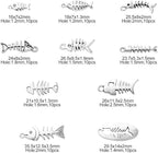 DanLingJewelry 100Pcs 10 Styles Fish Charm Bulk Fish Bone Charms Skeleton Charms - Image 2