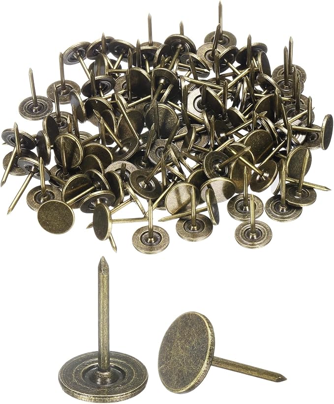uxcell 150Pcs Upholstery Tacks, 11mmx17mm Flat Head Thumb Tack Decorative by uxcell