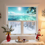IVN Stained Glass Window Film Beach Design 39.3x17.7inch Window Privacy Film - Image 2