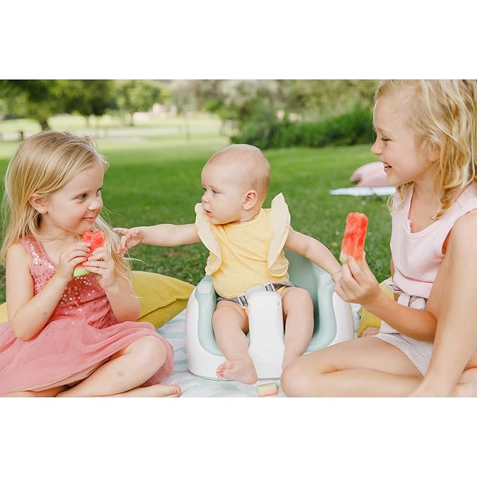 Bumbo 3-in-1 Multi-Seat for 6 to 36 Months, Travel Baby Feeding & Play Floor Seat, All-in-One Portable Booster with Tray & Toddler High Chair, Hemlock