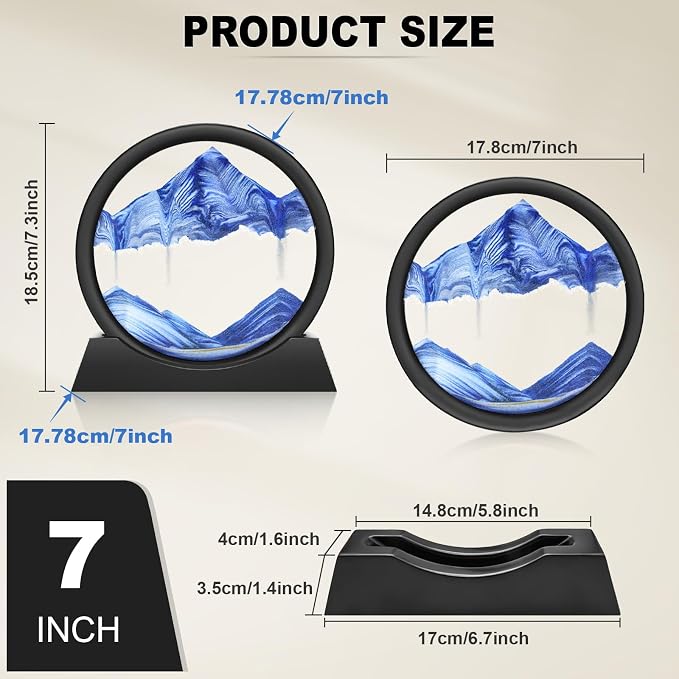 Wai Danie Moving Sand Art Picture 3D Hourglass Deep Sea Sandscape Liquid Motion - Image 4