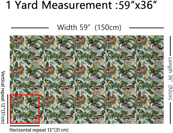 Wild Duck Fabric by The Yard, Tropical Banana Fruits WaterproofFabric, Rustic - Image 2