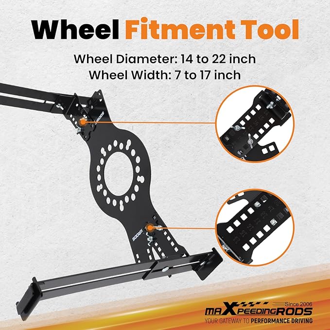maXpeedingrods Wheel Fitment Tool and Simulator | Fits 14-22" Rims 7-17" Wide - Image 2