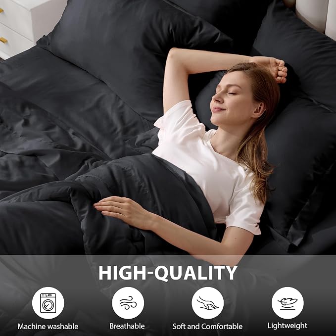 Full Comforter Set Black - Image 5