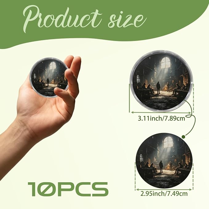 10Pcs 3.11 Inch Clear Button Pins, DIY Photo Acrylic Blank Badge Pins, Snap - Image 3
