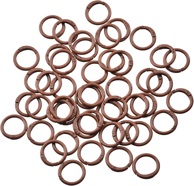 Round Carabiner Clip Bulk 48pcs 1 Inch Colorful Circle Carabiner Key Ring Clips - Image 2