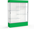 Waddell Spirit Lighted Floor Display Case, Satin Finish, Kelly Green Base and by WADDELL