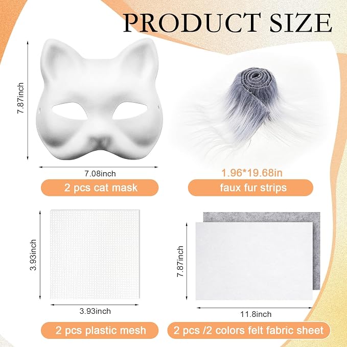 Seenelling DIY Therian Mask Kit Blank Cat Mask - Image 2