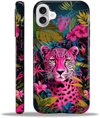 ZHEGAILIAN Case for iPhone 16 Plus, Panther Leopard Flower Durable Shockproof by Home
