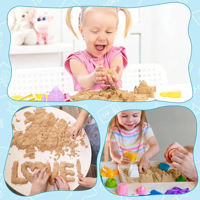 FURWEY 17.6lbs Play Sand, Natural Brown Sensory Sand, Suitable - Image 5