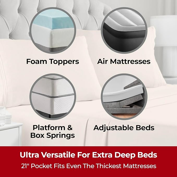 Mellanni Extra Deep Twin XL Sheets - Image 2