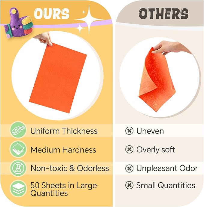 moinkerin 50Pcs Felt Sheets for Crafts - Image 3